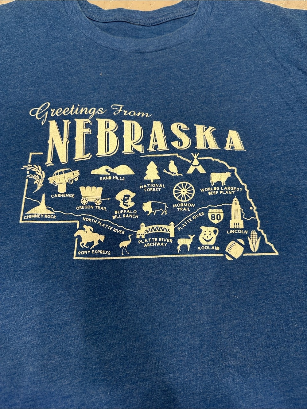 Vintage Blue Nebraska Graphic Tee